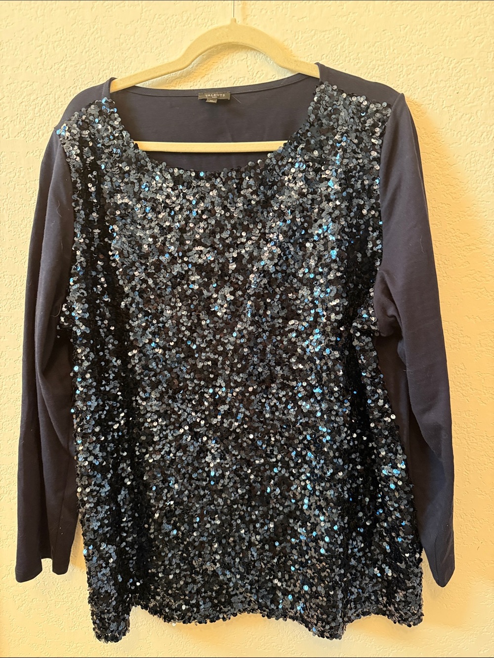 Talbots Sequin Front Women's Long-Sleeve Top